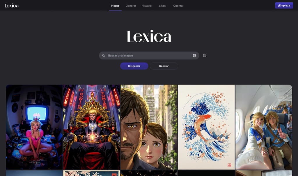 Screenshot lexica — Cómo Trabajar con IAs de Generación de Imagen