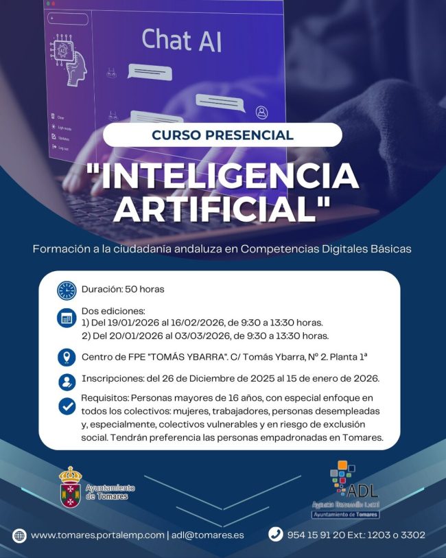 Tomares commits to Artificial Intelligence with a practical course for everyday life and employment