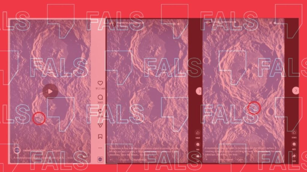 El vídeo del objeto “misterioso» sobre la Luna es IA y lo comparten cuentas que obtienen dinero con ello