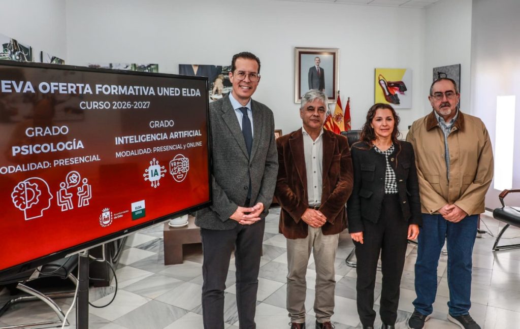 La UNED impartirá los grados de Inteligencia Artificial y de Psicología en Elda, CostaCx