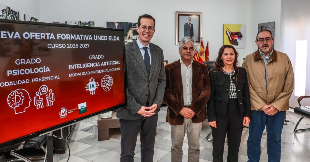 La UNED impartirá los grados de Inteligencia Artificial y de Psicología en Elda, CostaCx